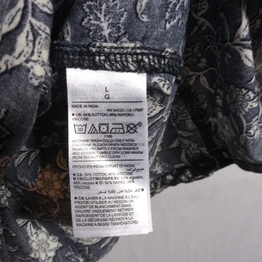 Old Navy Black Floral Long-Sleeve Boho Mini Dress Size L - Picture 5 of 11